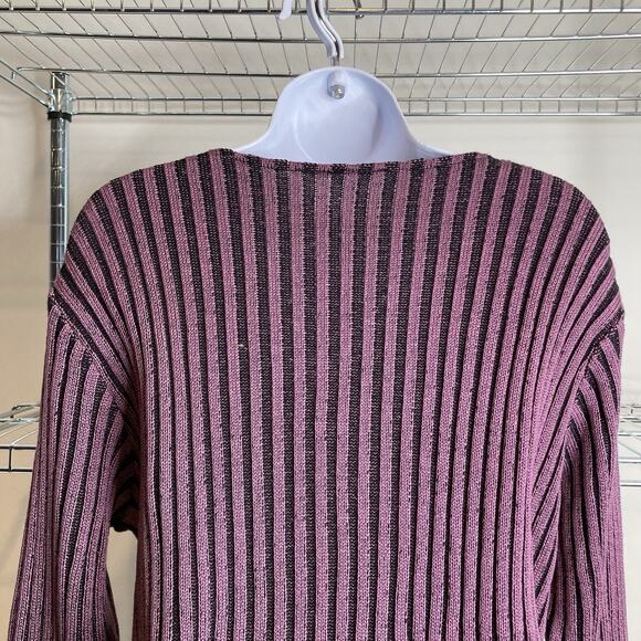Fiber Arts Women's‎ Purple Asymmetrical Hem Ribbed Knit Sweater Est. Size XL - Picture 8 of 9